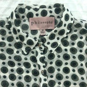 Philosophy chiffon patterned button down 🦚